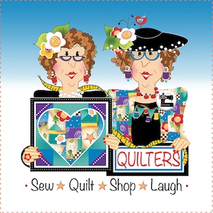 Quilters - Sew, Quilt, Shop, Laugh - 6&quot; Fabric Art Panel - AP6.44