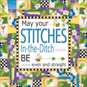 Stitches In the Ditch 8" Fabric Art Panel - #7.16