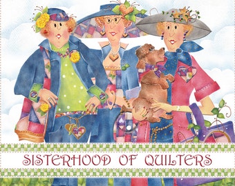 10" x 12" Fabric Art Panel - Sisterhood of Quilters Logo