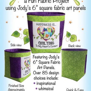 Downloadable Bin/Fabric Basket for Jody&#39;s 6&quot; Fabric Art Panels