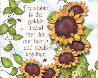 Sunflower Friendship Fabric Art Panel - AP6.83