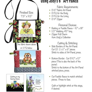 Downloadable Pattern - Crossbody Purse with 6&quot; Art Panel