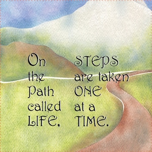 One Step on the Path - 6" Fabric Art Panel