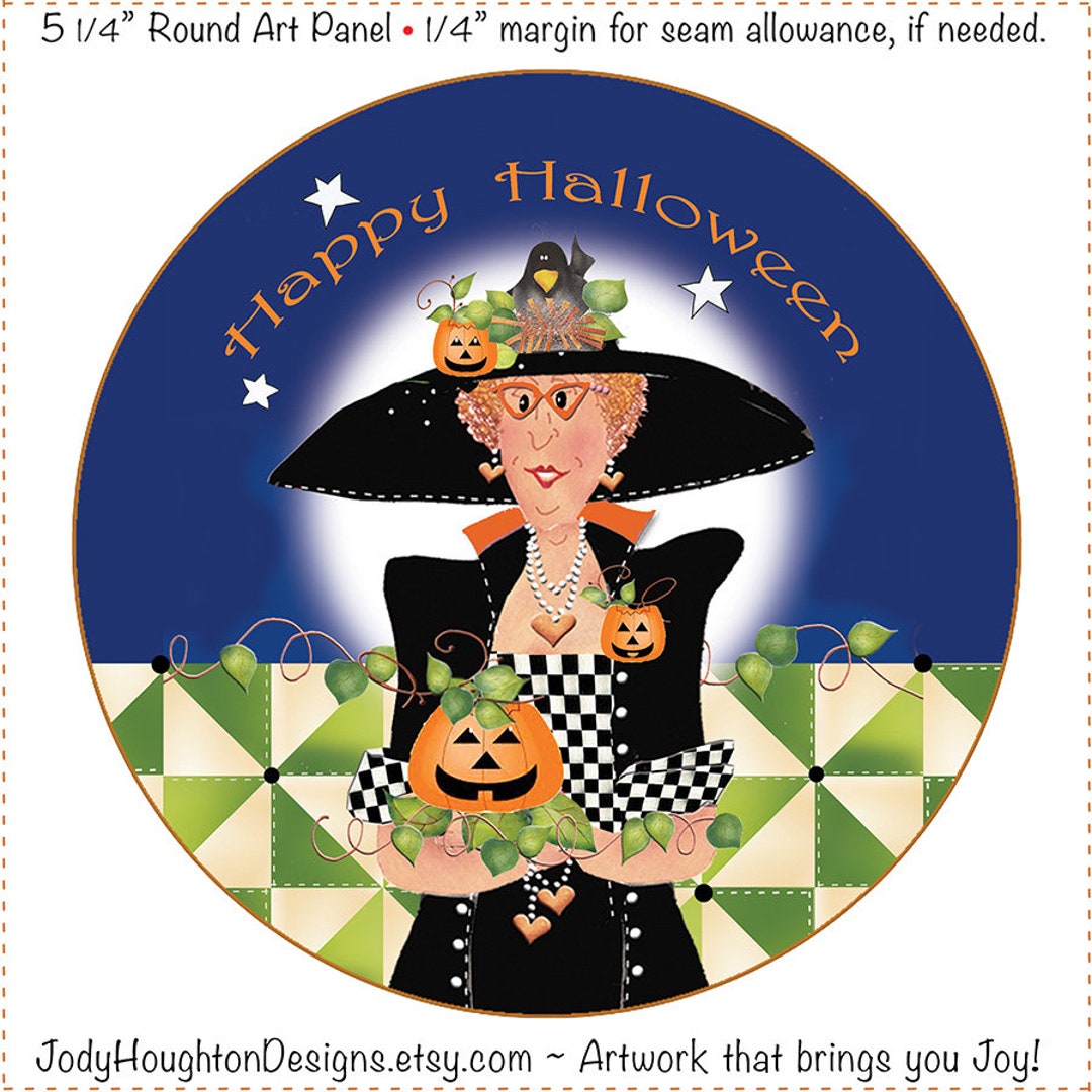 Hope for Halloween 5 Round Fabric Art Panel Etsy