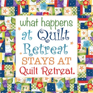 Quilt Retreat 6&quot; Fabric Art Panel and additional Quilt Retreat Gifts - AP6.28