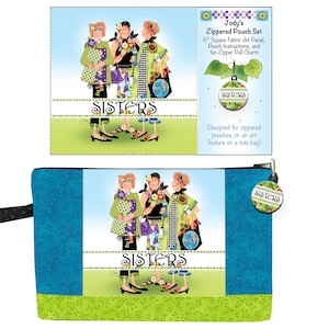 Sisters Zippered Pouch Panel and Pattern Set