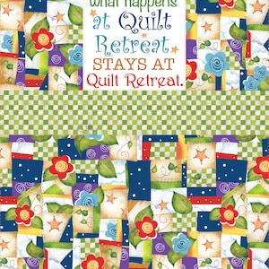 Quilt Retreat Zippered Pouch Project This fun project is a great gift. PK4 10"x12" Panel Only