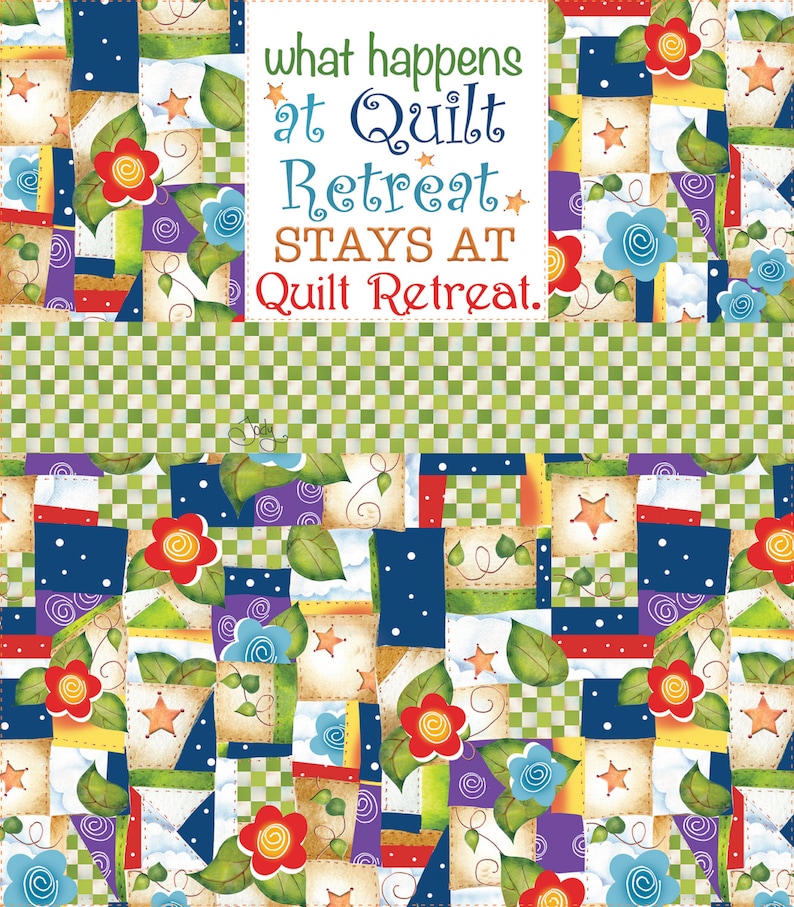 Quilt Retreat Zippered Pouch Project This fun project is a great gift. PK4 10"x12" Panel Only