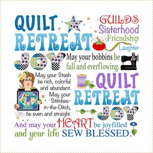 Quilt Retreat Fabric Panel plus Retreat Gifts-AP103