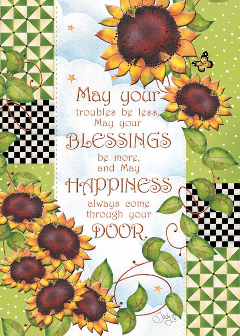 Greeting Card Encouragement Sunflowers Etsy