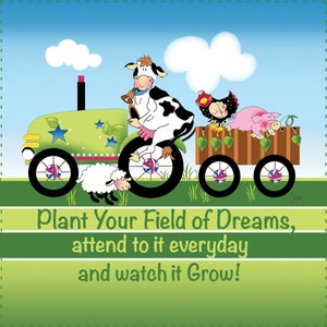 Field of Dreams 6&quot; Fabric Art Panel-AP56