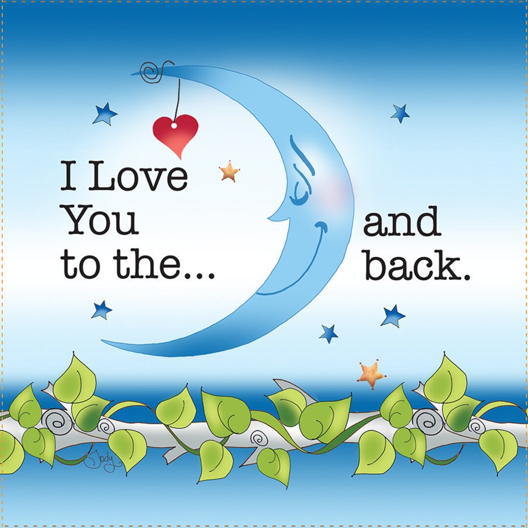 I Love You to the Moon & Back Fabric Art Panel AP6.47 - Etsy Canada