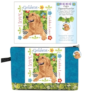 Golden Retriever 6 square Fabric Art Panel 3-piece Set