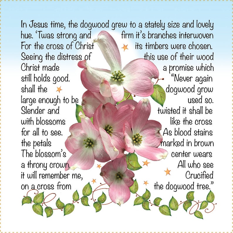 Striking Legend of the Dogwood Tree Printable Dave Website