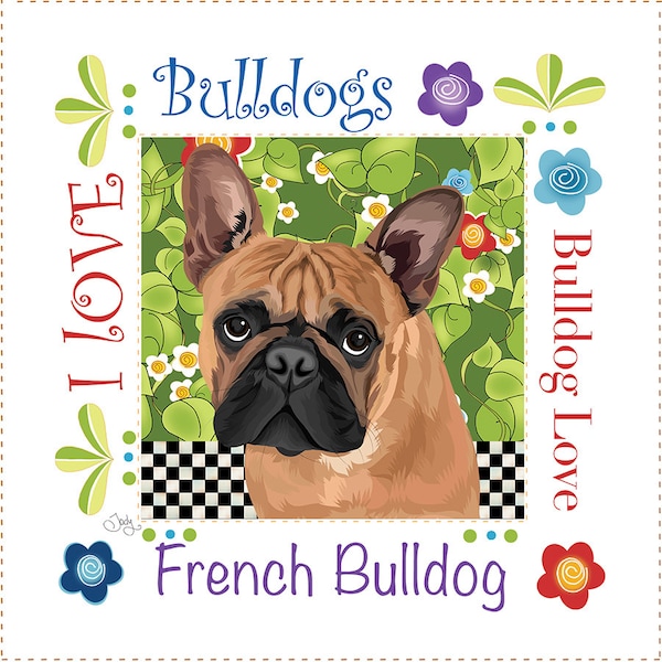 French Bulldog - Awarded Most Popular Dog 2023 - 6" square Fabric Panel and More