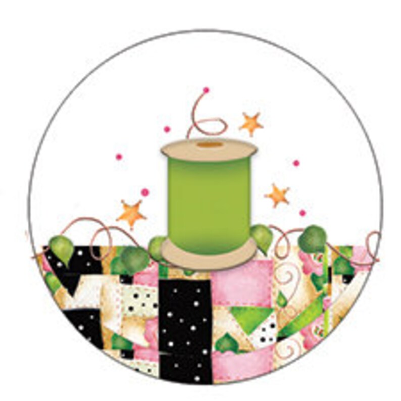 Patchwork Sewing Machine and Spool Zipper Charm Set
