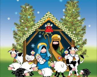New Size: Nativity design 18&quot; x 21&quot; - Fat Quarter