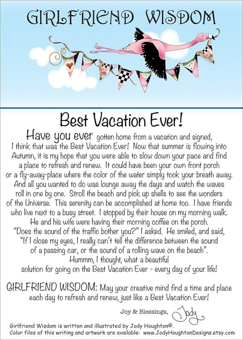 Girlfriend Wisdom Column Best Vacation Ever image 1