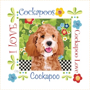 Cockapoo Sweetie Fabric Panel-AP122