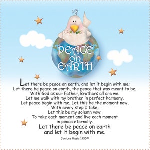 Peace On Earth - 6&quot; Fabric Art Panel-