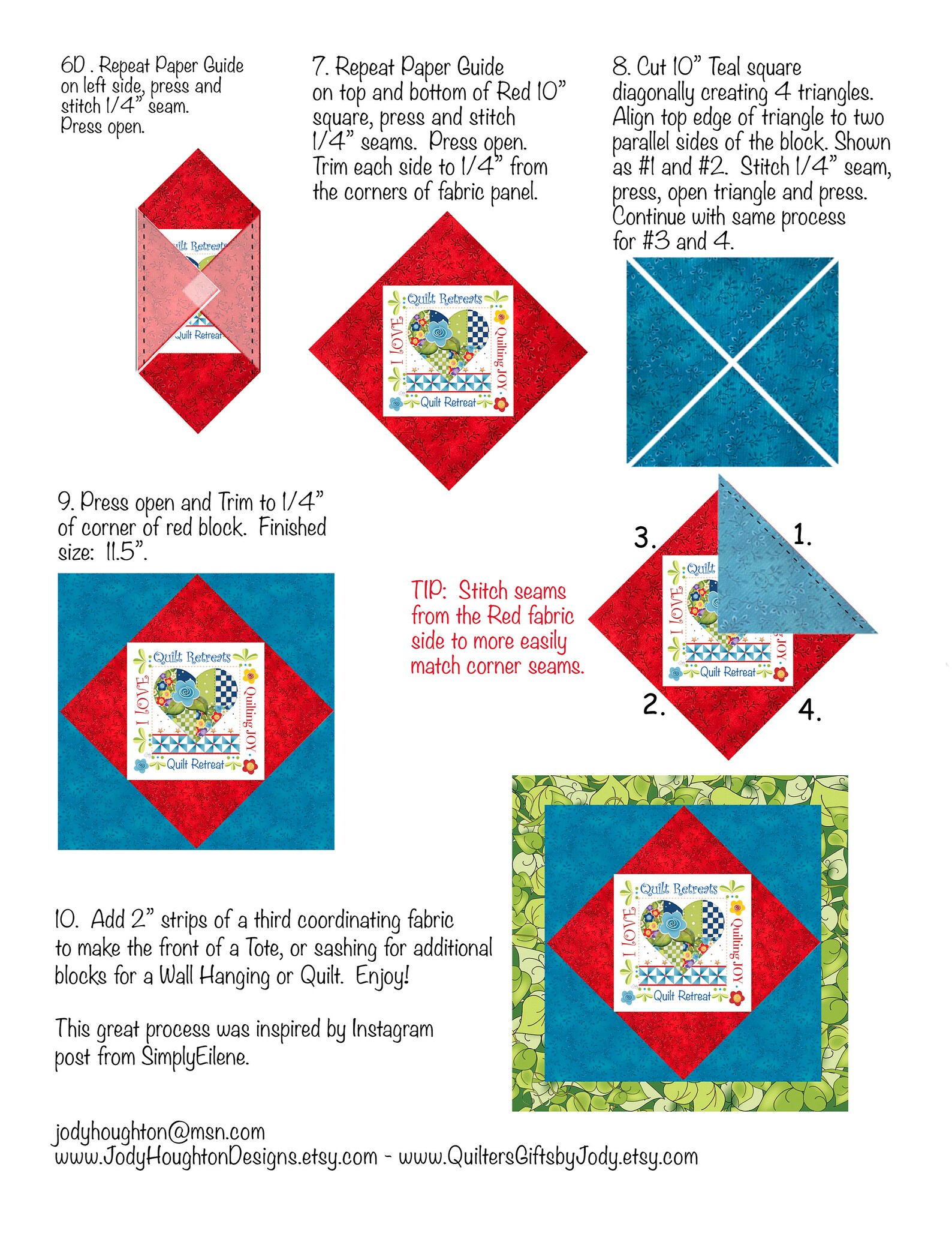 Download Version: Very Easy Quilt Block Pattern for 6