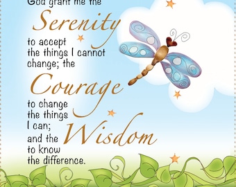 Serenity Prayer -6" Fabric Art Panel