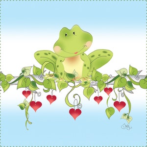 Funny Frogs 12 days of Christmas Fabric Panel to sew //