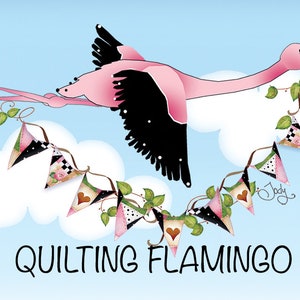 Quilting Flamingo in Flight Magnet