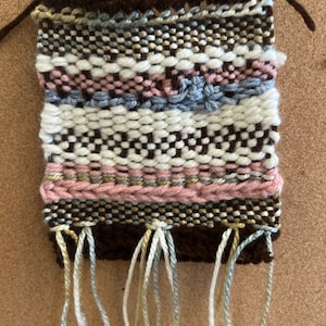 Woven wall hanging home decor tapestry handmade weaving wall art loom weave fiber art brown pink free shipping