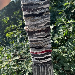 Woven wall hanging home decor tapestry handmade weaving wall art loom weave fiber textile boho gray red macraweave free shipping