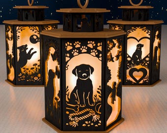 Dog Lantern SVG | Laser Cut Dog Lover Silhouette Light Box (Digital Download)
