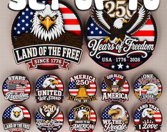 Patriotic Eagle Sublimation PNG Bundle, America 250 Designs (Digital Download)