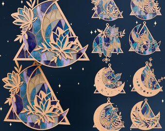 3D Layered Floral Suncatcher SVG | Boho Mandala Laser Cut File