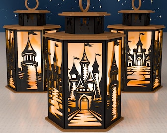 Fantasy Castle Lantern SVG | Fairytale Laser Cut Light Box File (Digital Download)