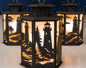 Laser Cut Lighthouse Lantern SVG | Coastal Decor File for 3MM Wood