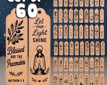 Bible Verse Bookmark SVG Bundle, Christian Laser Cut Files, Scripture Engraving Designs (Digital Download)