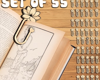 Floral Paper Clip Bookmark SVG Bundle | Laser Cut Flower Designs (Digital Download)