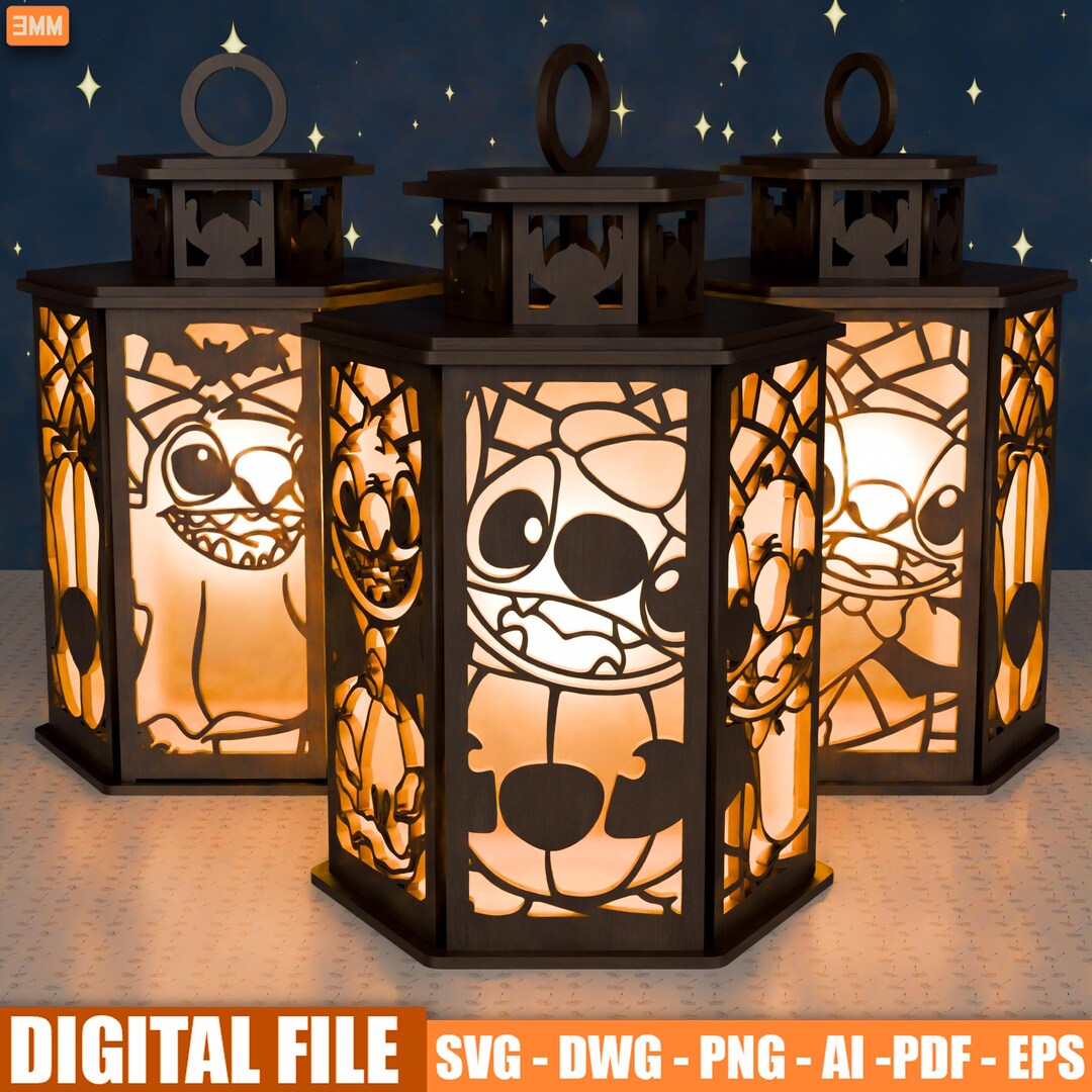 Alien Halloween Lantern SVG | 3D Laser Cut Light Box (digital Download ...