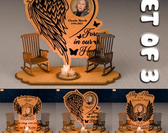 Memorial Angel Wing Photo Frame SVG | Laser Cut Remembrance Decor (Digital Download)