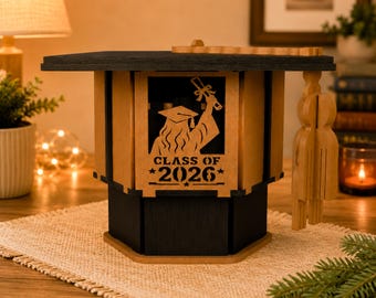 Class of 2026 Graduation Card Box SVG, Hexagon Money Holder (Digital Download)