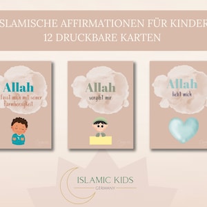 12 Islamische Affirmationskarten für Kinder