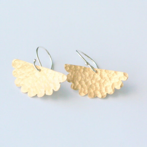 scalloped bronze dangle earrings