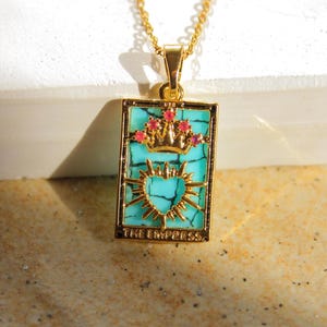 The Empress Tarot Card Necklace in Stainless Steel | Mystic Jewelry for Women | Unique Zodiac Gift