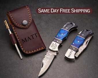 Handmade Damascus Pocket Knife Birthday Gift Folding Knife Groomsmen Gift Anniversary Wedding Personalized Gift for Men Graduation Gifts