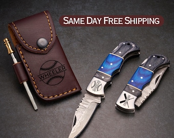 Baseball Personalized Pocket Knife, Baseball Coach Gift, Team Gift, Senior Night, Baseball Awards, Graduation Gift, Baseball Gifts for Him
