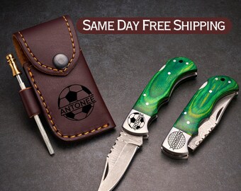 Soccer Gift, Pocket Knife Personalized, Soccer Coach Gift, Folding Knife, Bulk Gifts, Team Gift, Senior Night Gifts, Graduation Gift for Son