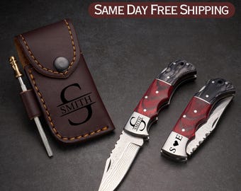 Handmade Damascus Pocket Folding Knife Birthday Gift Knife Custom Pocket Knives Groomsmen Gifts Best Personalized Anniversary Gift For Men