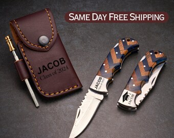 Graduation Gift, Personalized Knives Handmade Mens Boyfriend Gift for Him, Engraved Pocket Knife, High School or College Graduate, 2026
