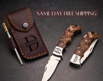 Personalized Gift Knives Handmade Men's Boyfriend Gift for Him, Engraved Pocket Knife, Groomsman, Wedding Knives, Unique Groomsmen Gifts