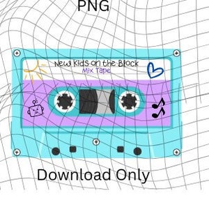 NKOTB, New Kids on the Block, inspirado, download instantâneo, mix tape, Blockhead png, PDF, sublimação, artesanato faça você mesmo DTF